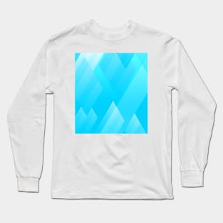 Geometric Aqua Diamond Art Deco Pattern Design Long Sleeve T-Shirt